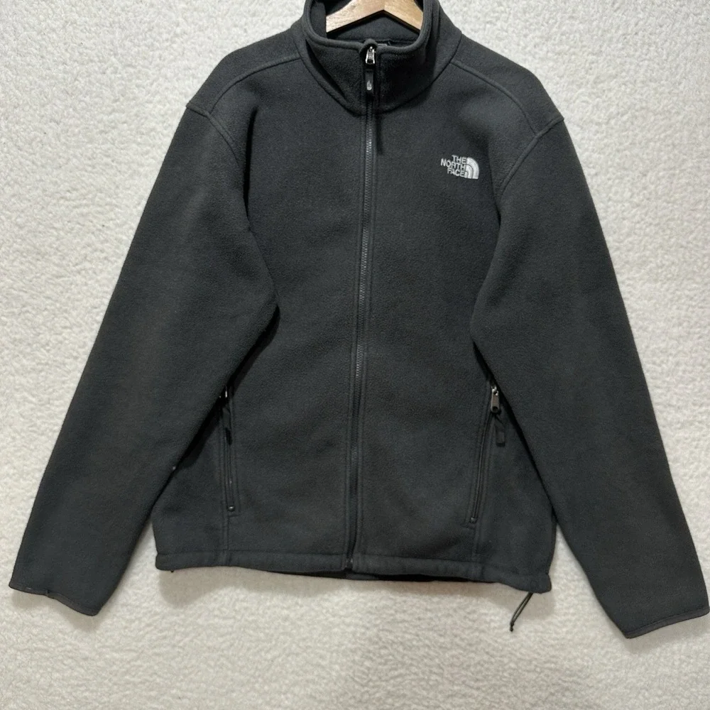 The North Face Polartec Men's Size L Gray Fleece Full Zip Hiking Outdoors Jacket